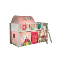 KINDERBETT Karyl 208x114x135 Massivholz Weiß Textilset Spring 4 - Hellrosa/Weiß, Holz (90/200cm) - 58aufmkessel