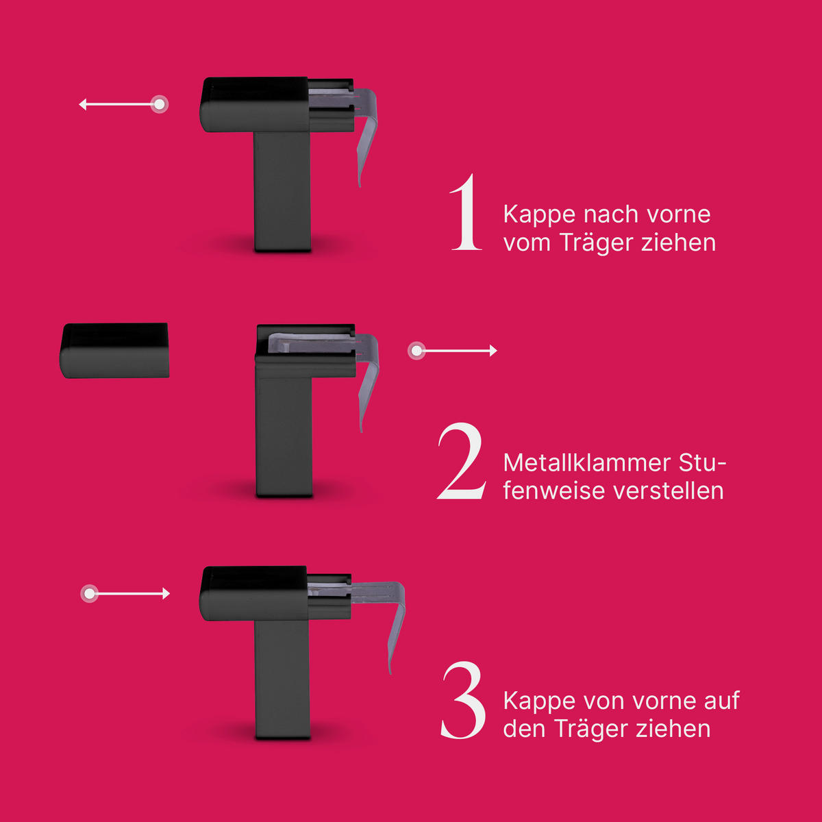 KLEMMTRÄGER für Cafehausstangen 2er Pack - Schwarz, Kunststoff (2/4/4cm) - Bestlivings