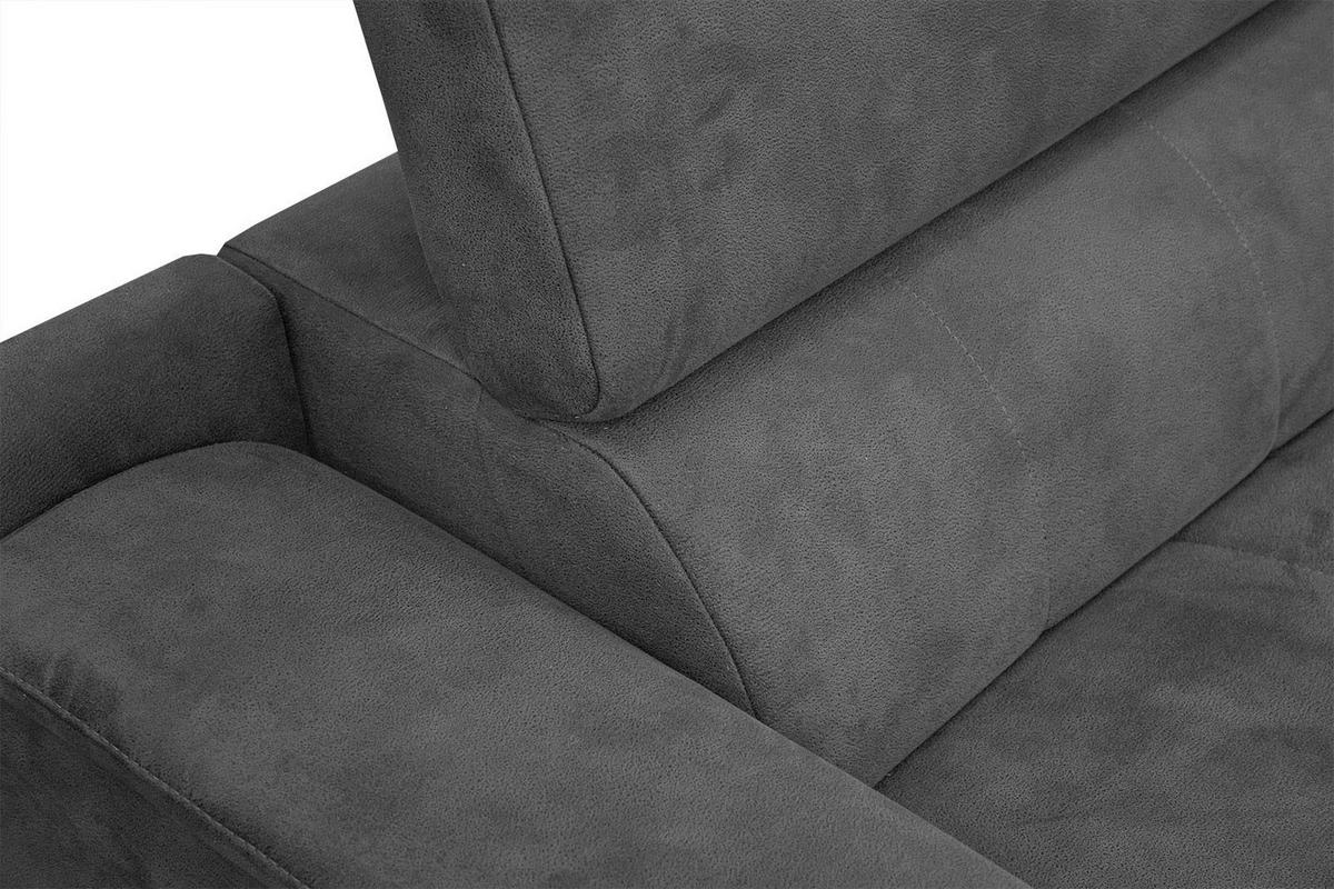 ECKSOFA FIERO 4-Sitzer, dunkelgrau - Dunkelgrau/Schwarz, Holzwerkstoff/Textil (288/170cm) - Courtois Laville