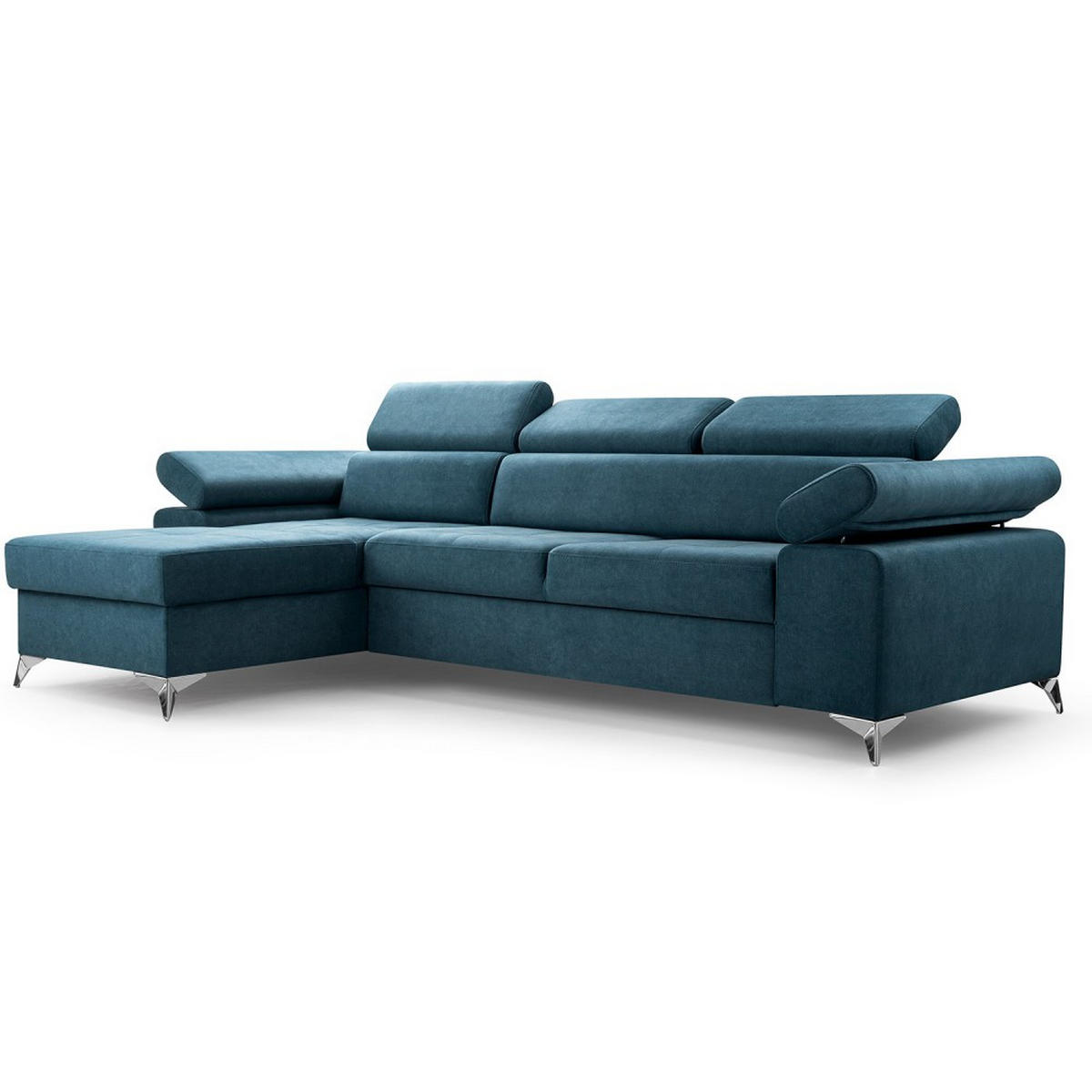 ECKSOFA Madryt Mini Blau Vena 12 - Blau, Textil (287/174cm) - imoebel24
