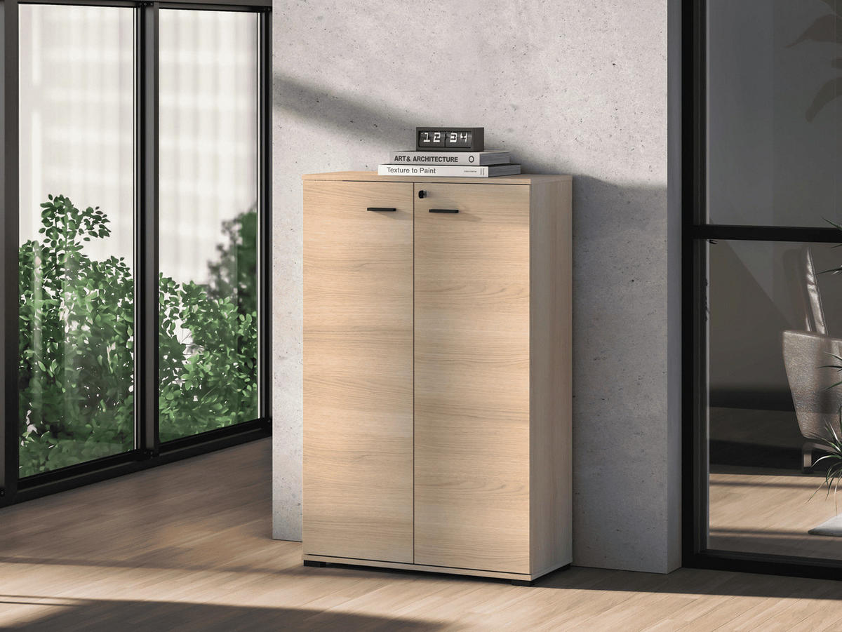 AKTENSCHRANK – 79 cm – Odelis – Schwarz - Schwarz, Holzwerkstoff (79/124/34cm) - hi-markt