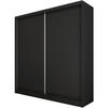 SCHWEBETÜRENSCHRANK Mario II 200/216/61 schwarz mit Schubladen - Schwarz, Holzwerkstoff (200/216/61cm) - Beautysofa