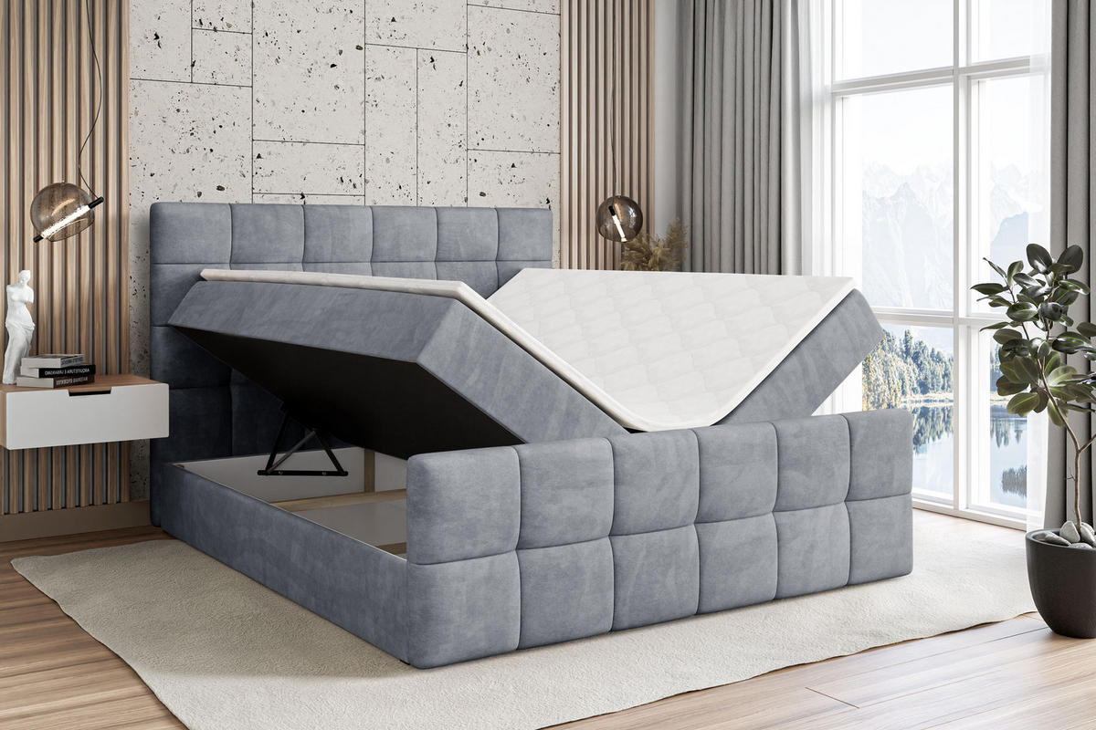 BOXBETT BRUGO-Z - 120 x 200 - H3 - Grau - Grau, Holzwerkstoff (120/200cm) - ALTDECOR