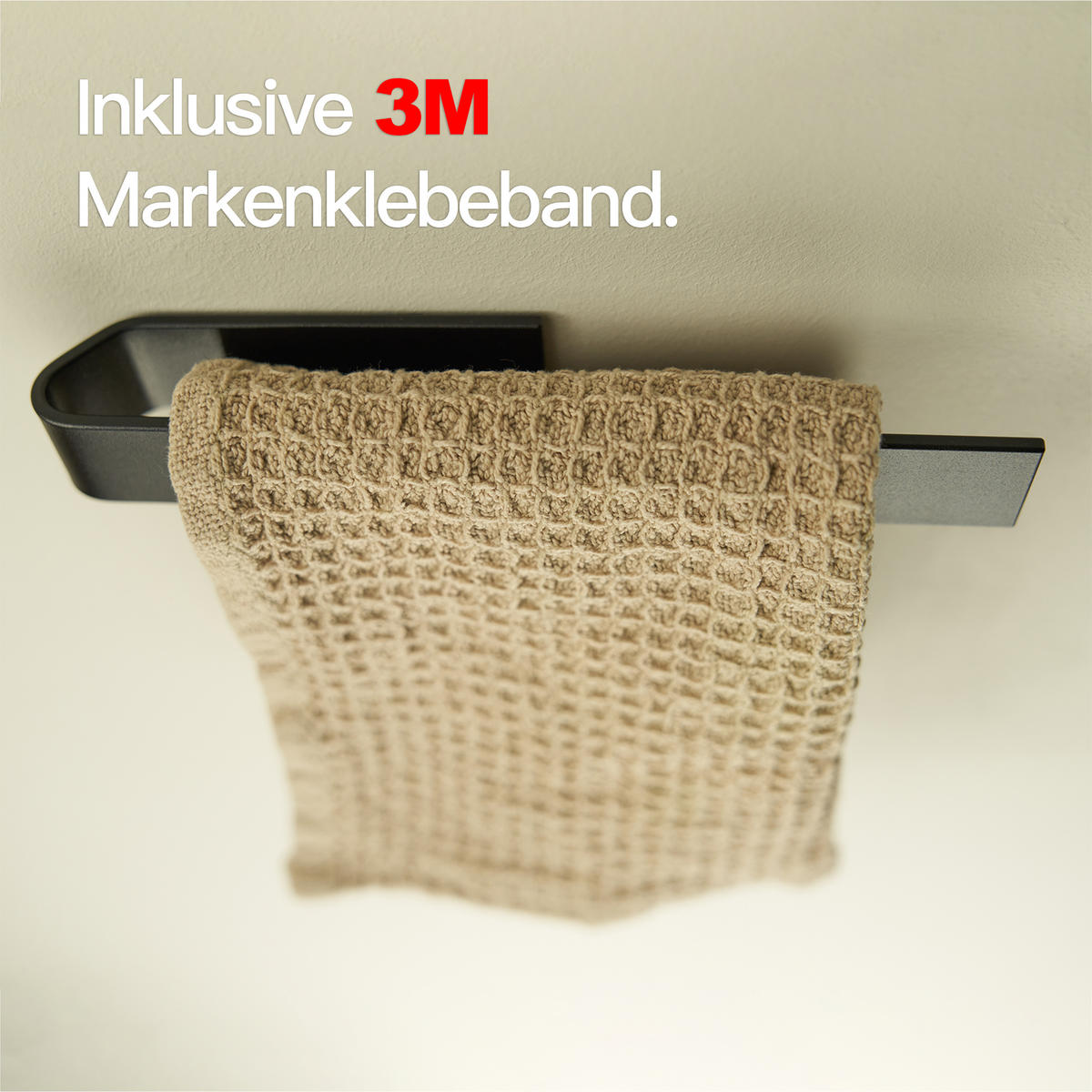 SPÜLTUCHHALTER OHNE BOHREN Matt Schwarz - Schwarz, Metall (17/3/3cm) - Designfabrik Hamburg