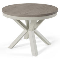 ESSTISCH Nordic, Runder Tisch mit Ausziehfunktion, 100-180x100 cm, Kaschmir+eiche Cremona Cannolo - Kaschmir/Eichefarben, Metall (100/100/76cm) - Beautysofa