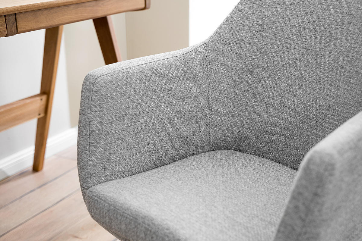 BÜRODREHSTUHL - Schwarz/Grau, Textil/Metall (58/91/58cm) - home24
