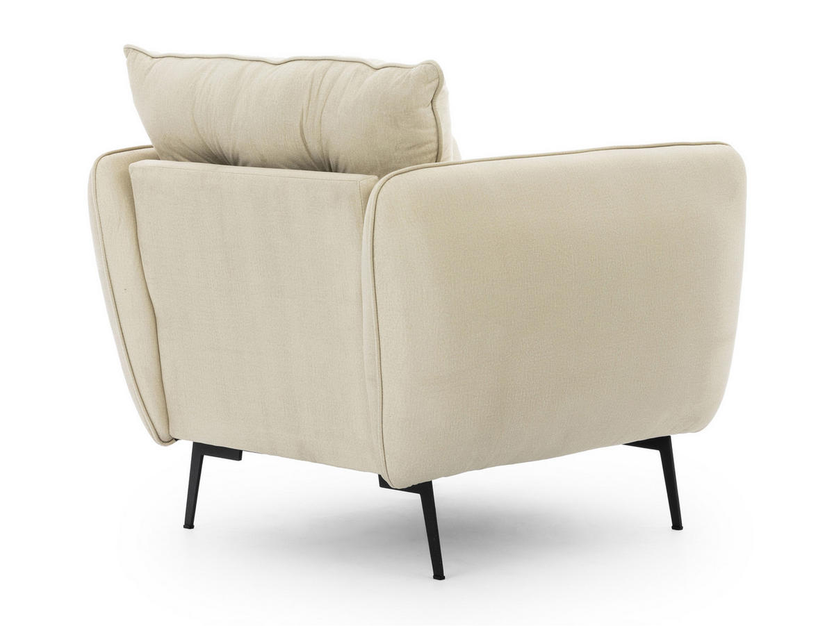 SESSEL Nordloft Beige Samt - Beige/Schwarz, Holz/Textil (101/86/100cm) - S-Style Möbel