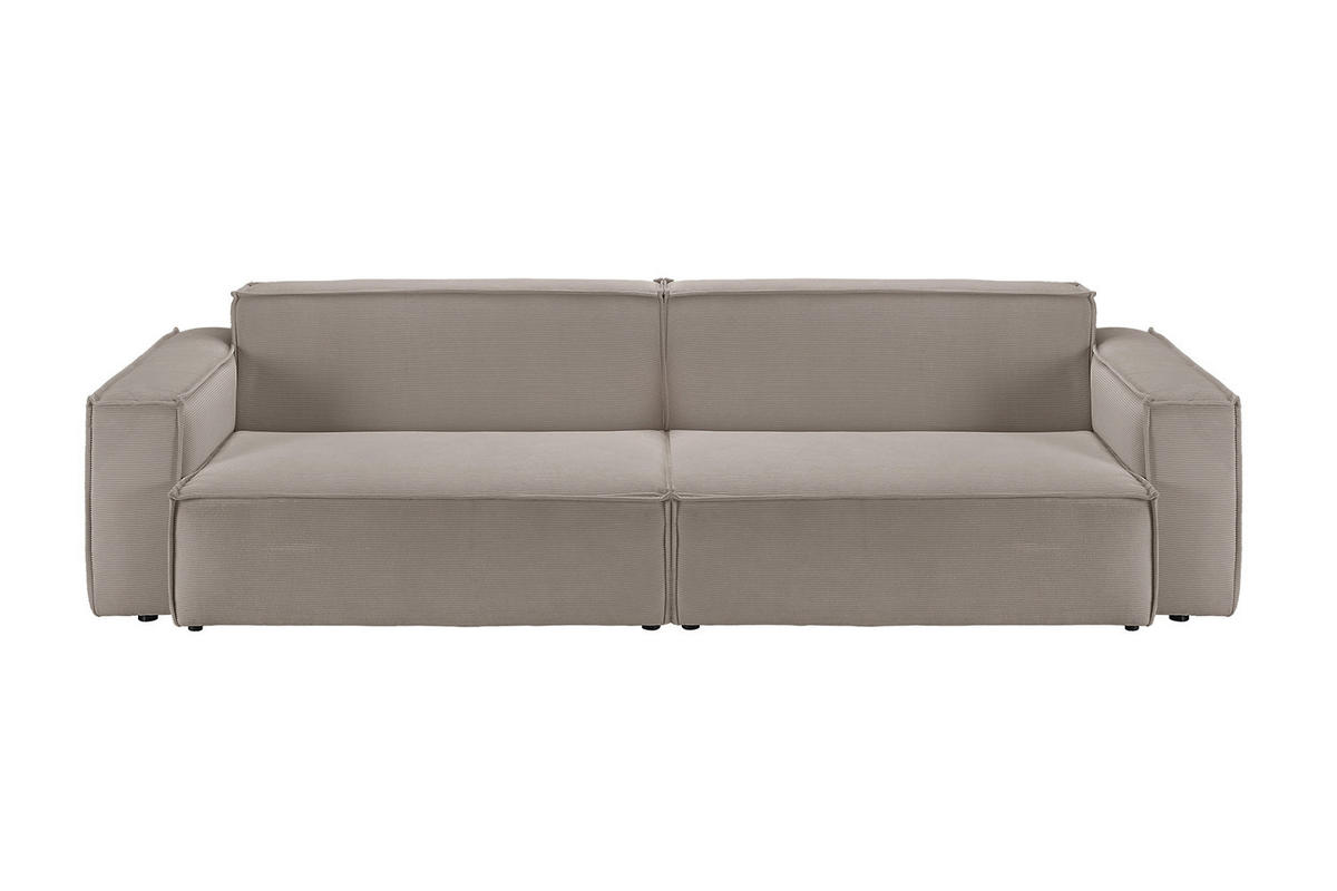 SOFA SAMU Grau Cord - Schwarz/Grau, Textil (236/72/106cm) - KAWOLA