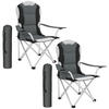 CAMPINGSTUHL 2er Set, 60 x 88 x 110 cm, grau - Grau, Textil (88/110/60cm) - tectake