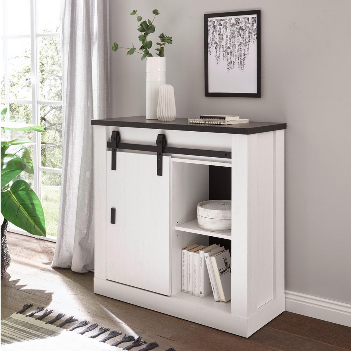 KOMMODE Shelton-61 - Weiß, Holzwerkstoff (93/91/38cm) - Lomado