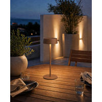 LED-TISCHLEUCHTE - dimmbar, kabellos, IP54, Metallgehäuse, für Innen- und Außenbereich, braun, höhenverstellbar - Braun, Metall (13.5/13.5/36cm) - Northpoint