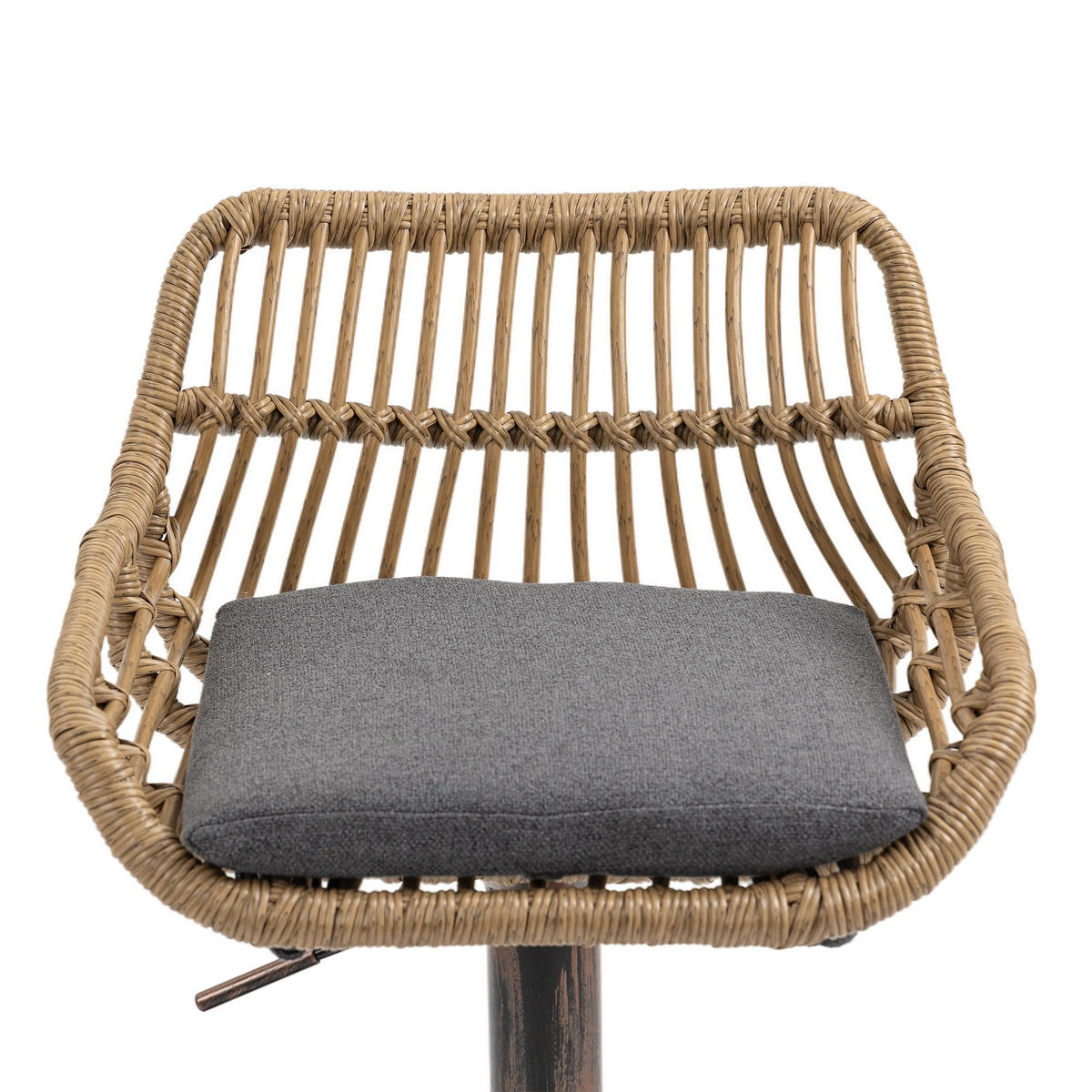 BARHOCKER,DREHSTUHL,RATTAN 360° drehbar, 2er-Set,Grau - Grau, Metall (38/109/39cm) - LVHOM