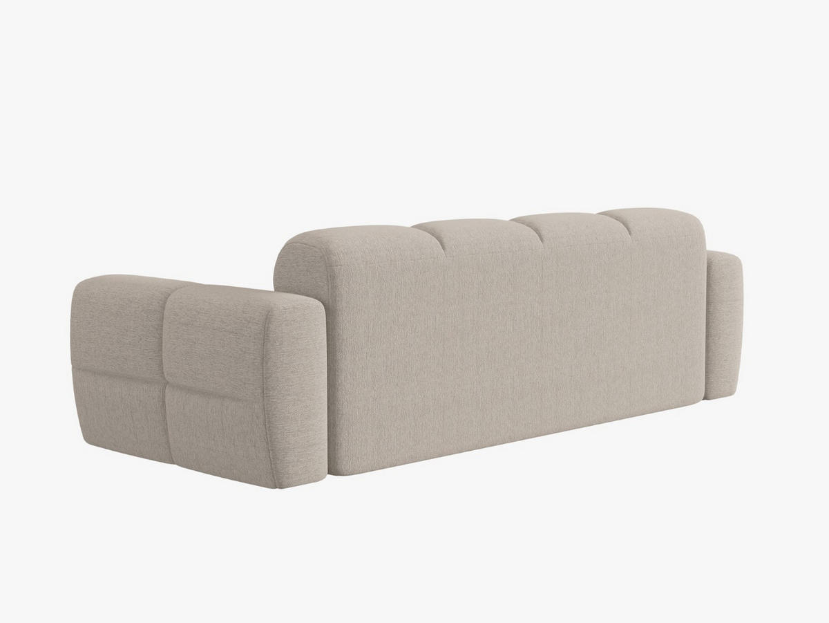 SOFA Lisa aus strukturiertem Stoff sand 4 Sitzplätze - Sandfarben, Textil (256/77/101cm) - Micadoni