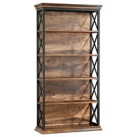 BÜCHERREGAL 180cm Holz Metall Vintagebraun - Braun, Holzwerkstoff (30/180/80cm)