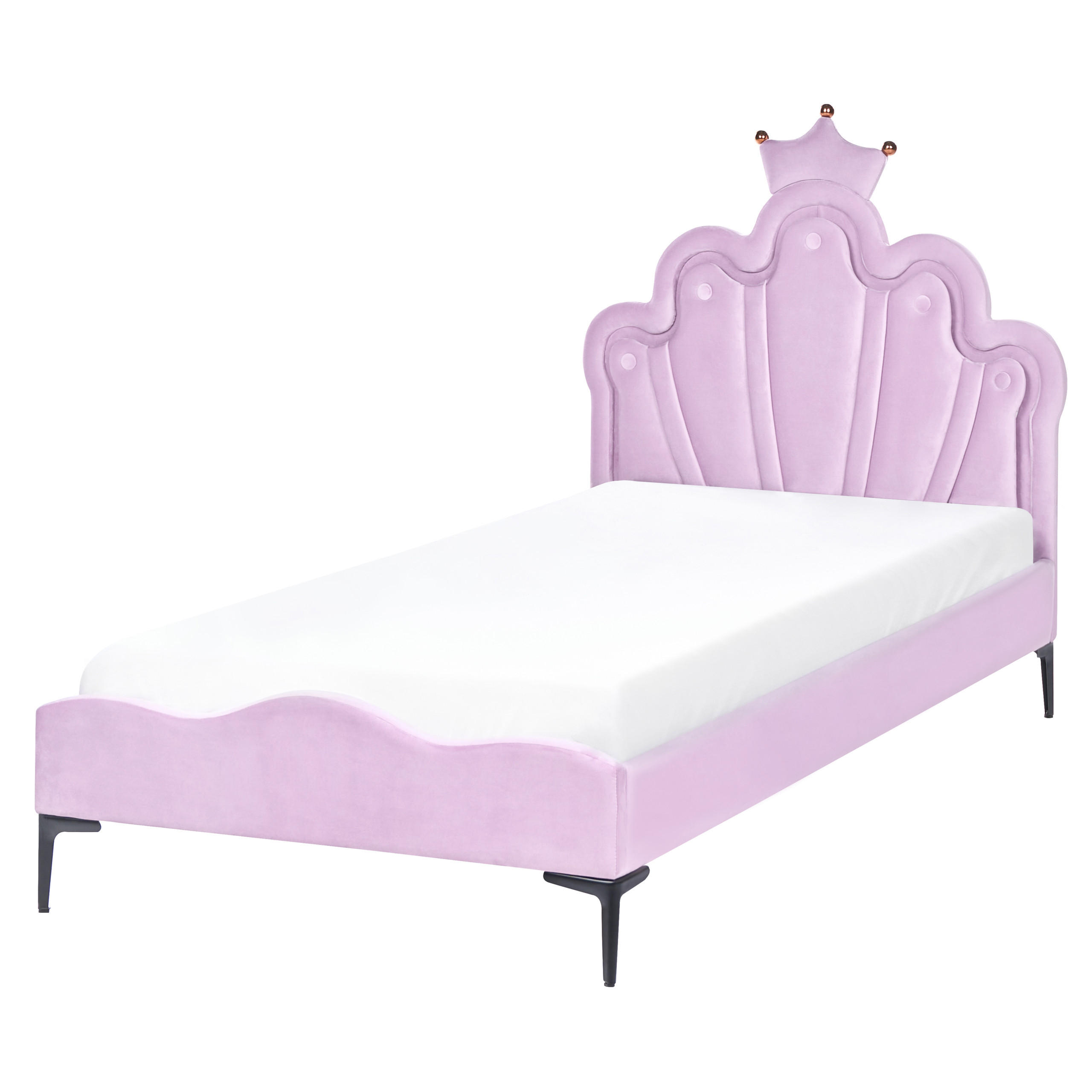Beliani Kinderbett Violett, Schwarz 90x200 cm