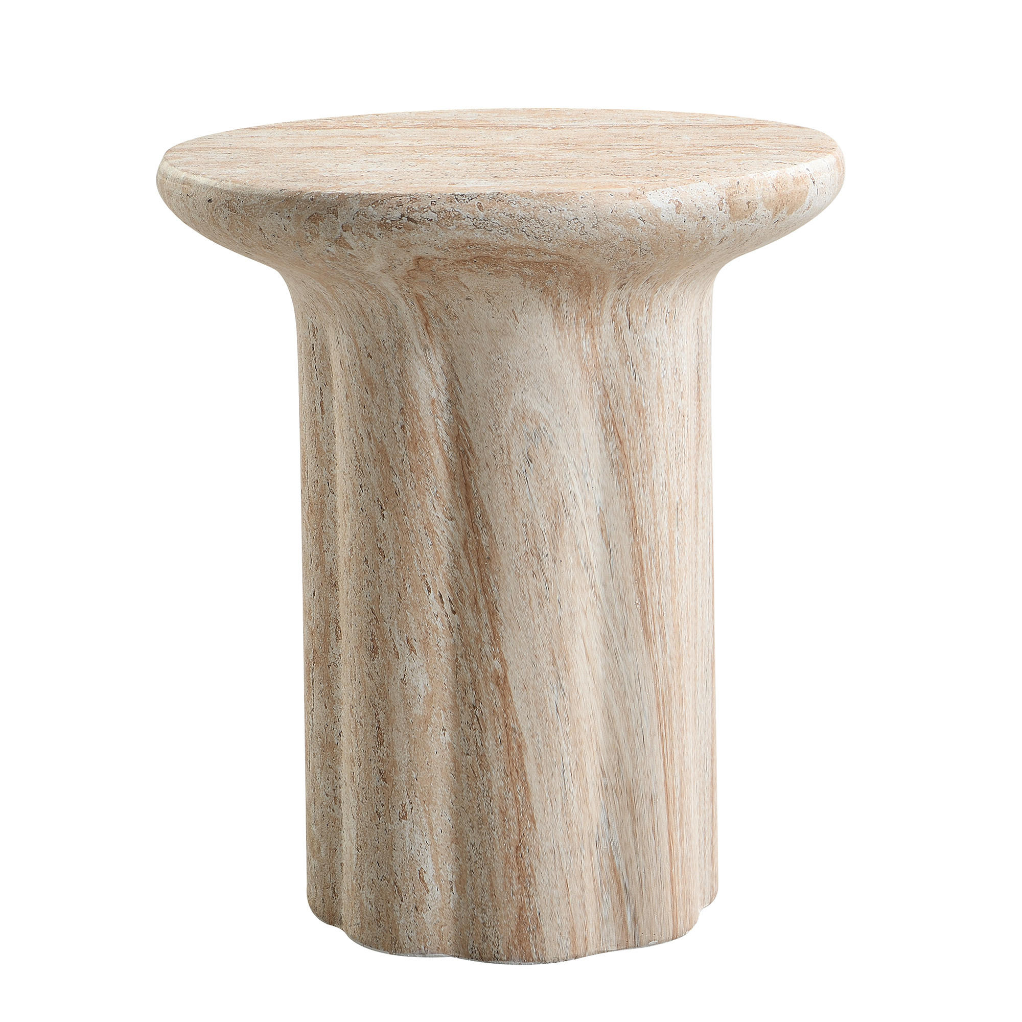 BEISTELLTISCH, MgO, Indoor/Outdoor, Travertinoptik - Beige, Naturmaterialien (40/40/46cm) - FLIEKS