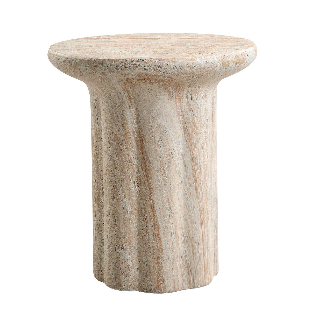 BEISTELLTISCH, MgO, Indoor/Outdoor, Travertinoptik - Beige, Naturmaterialien (40/40/46cm) - FLIEKS