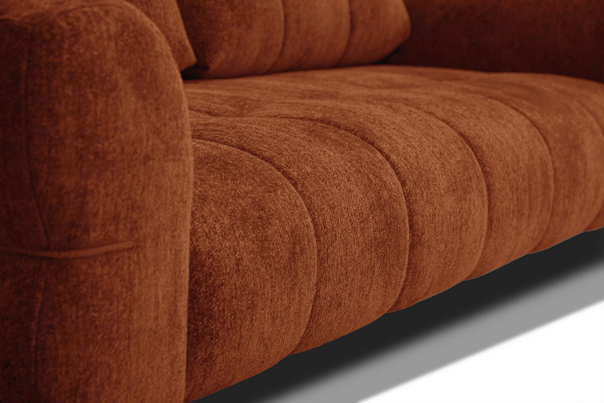 SOFA SALVINI 2,5-Sitzer, orange - Orange, Holz/Textil (206/88/99cm) - Courtois Laville