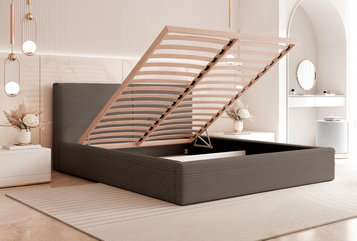 POLSTERBETT VIVELO 140x200 cm, Braun - Braun, Textil (200/140cm) - Fedve