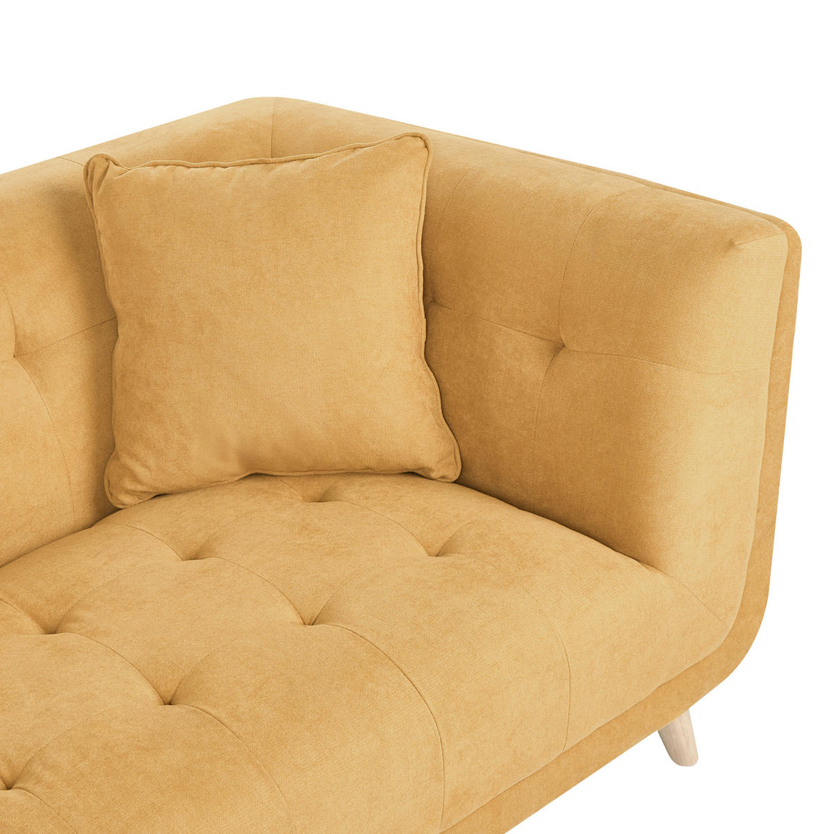 POHOVKA 2-místná Látka Hořčicově žlutá Habo - světle hnědá, textil (176/78/72cm) - Beliani