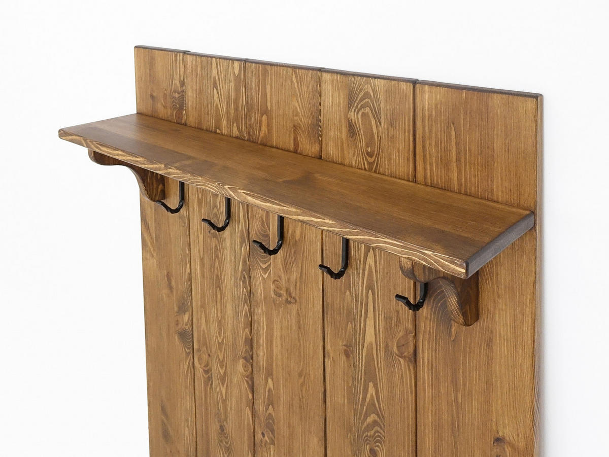 GARDEROBENPANEEL aus Massivholz Rustyk - Dunkelbraun, Holz (100/128/20cm) - Seart