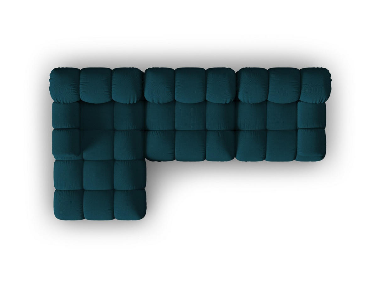ECKSOFA modular links Bellis aus 3D-Stoff marineblau 4 Sitzplätze - Blau, Textil (155/282cm) - Micadoni