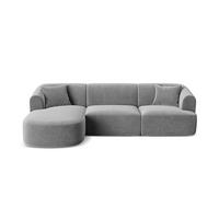 MODULARES-ECKSOFA links Campi aus Samt grau 4 Sitzplätze - Grau, Textil (156/256cm) - Cosmopolitan Design