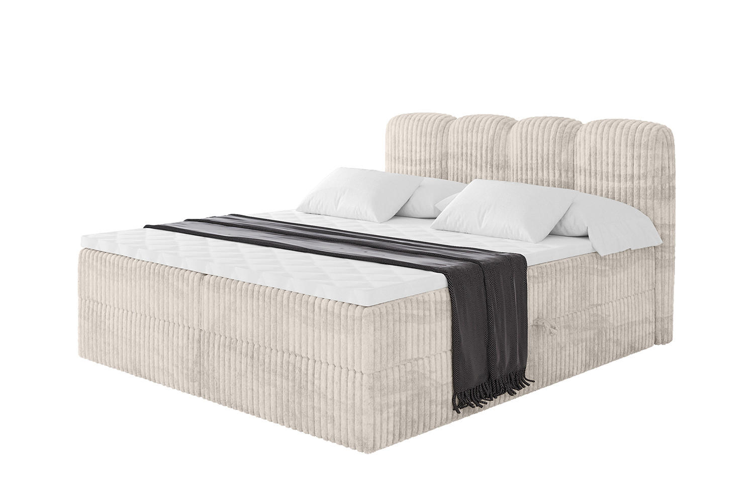 BOXBETT mit Matratze H4 - NINA - 140x200 cm - Creme - Creme, Holzwerkstoff (140/200cm) - ALTDECOR