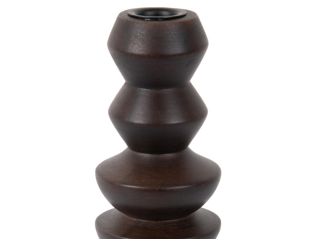 KERZENHALTER Formado Silber 7.5/7.5/23 cm - Braun, Holz (7.5/23/7.5cm) - Present Time