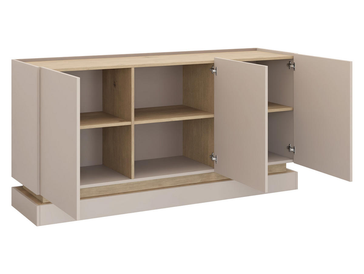 SIDEBOARD Zarpant K160 3D - Eichefarben/Schwarz, Holzwerkstoff (160/75/37cm) - MIRJAN24