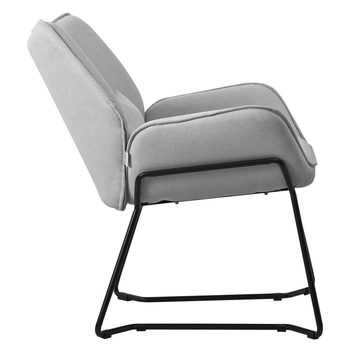 RELAXSESSEL Leinen Hellgrau - Hellgrau, Metall (77/85/75cm) - ML-DESIGN