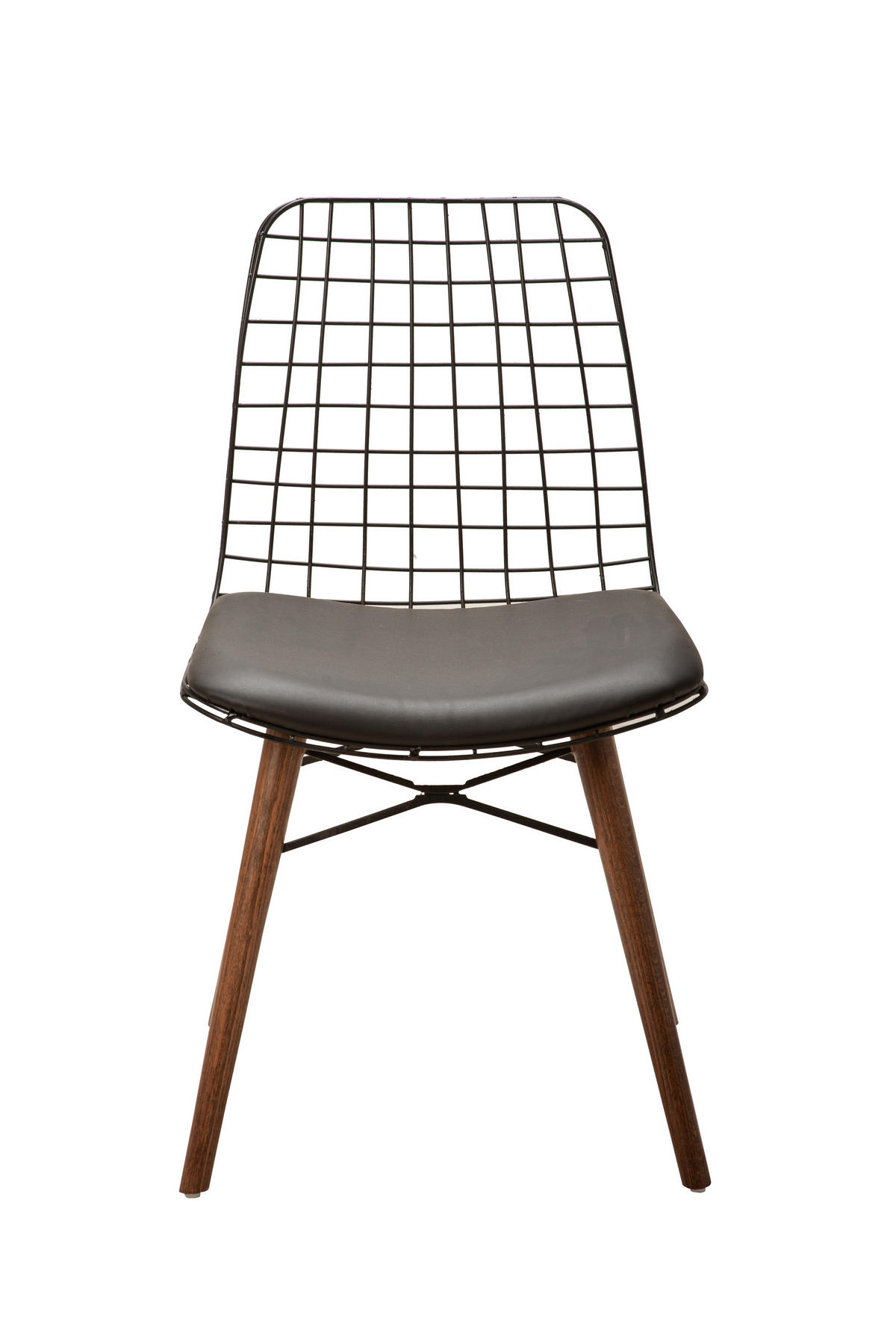 STUHL SHEFFIELD mit Metallgestellt - Schwarz, Leder/Metall (43/78/46cm) - Stuhlmann