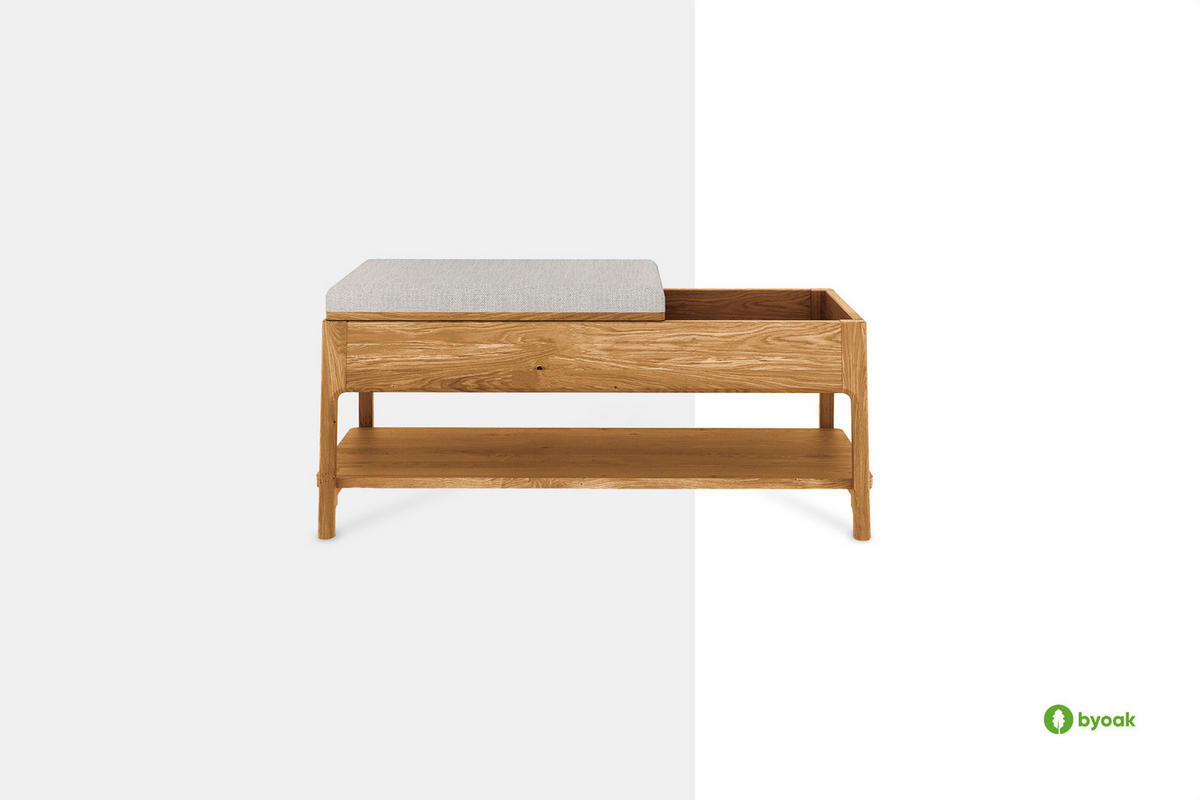 BETTBANK PAUL Wildeiche - Wildeiche, Holz (107/46/47cm) - byoak