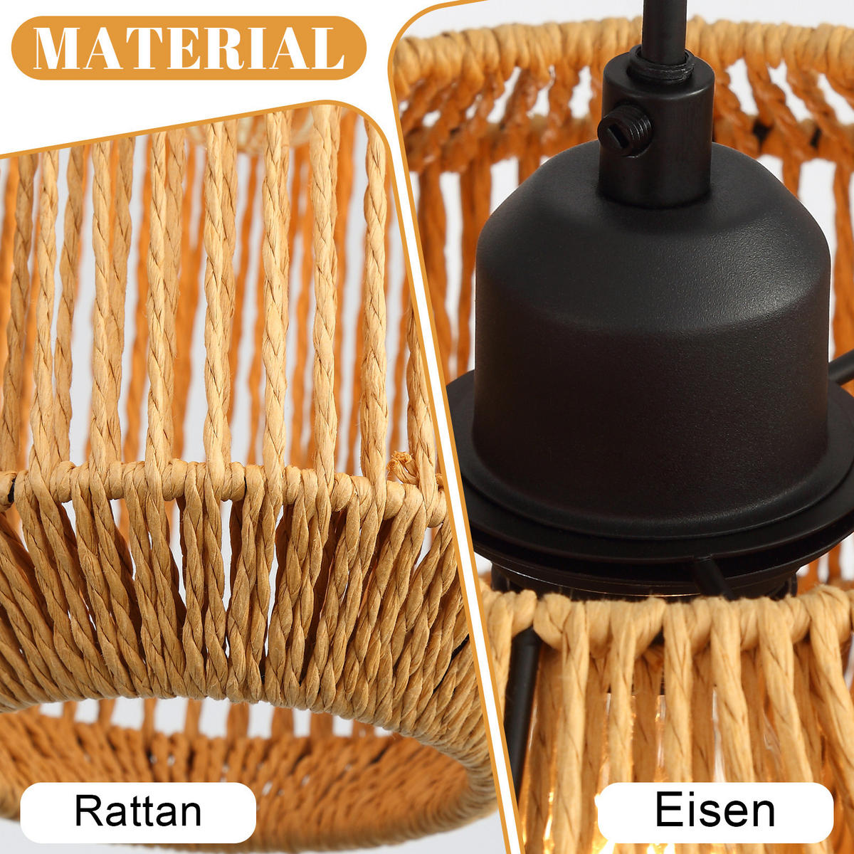 PENDELLEUCHTE Ulysses 30/30/150 cm - Braun, Metall (30/30/150cm) - ZMH