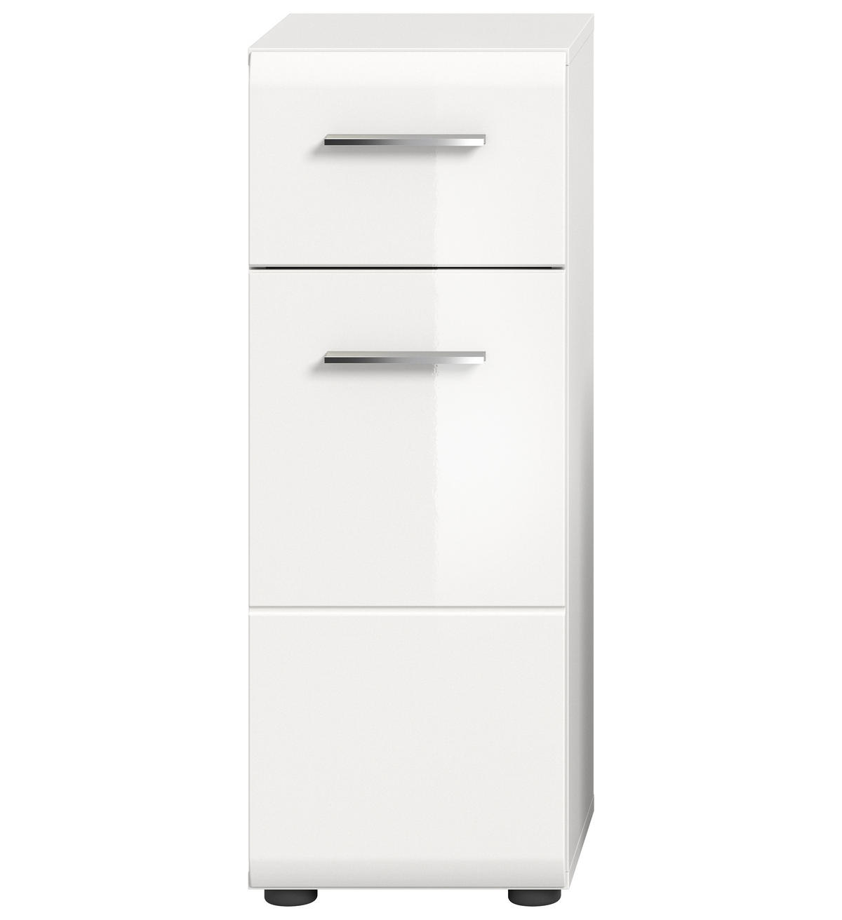 STANDSCHRANK Ice Bad in weiß Nachbildung und weiß hochglanz B/H/T: 30x80x30 cm - Weiß, Holz (30/80/30cm)
