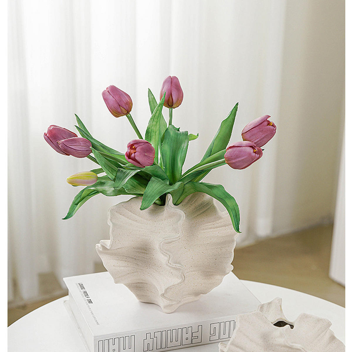 VASE 20 x 20 x 17 cm Keramik - Beige, Keramik (17cm) - LIBRATON