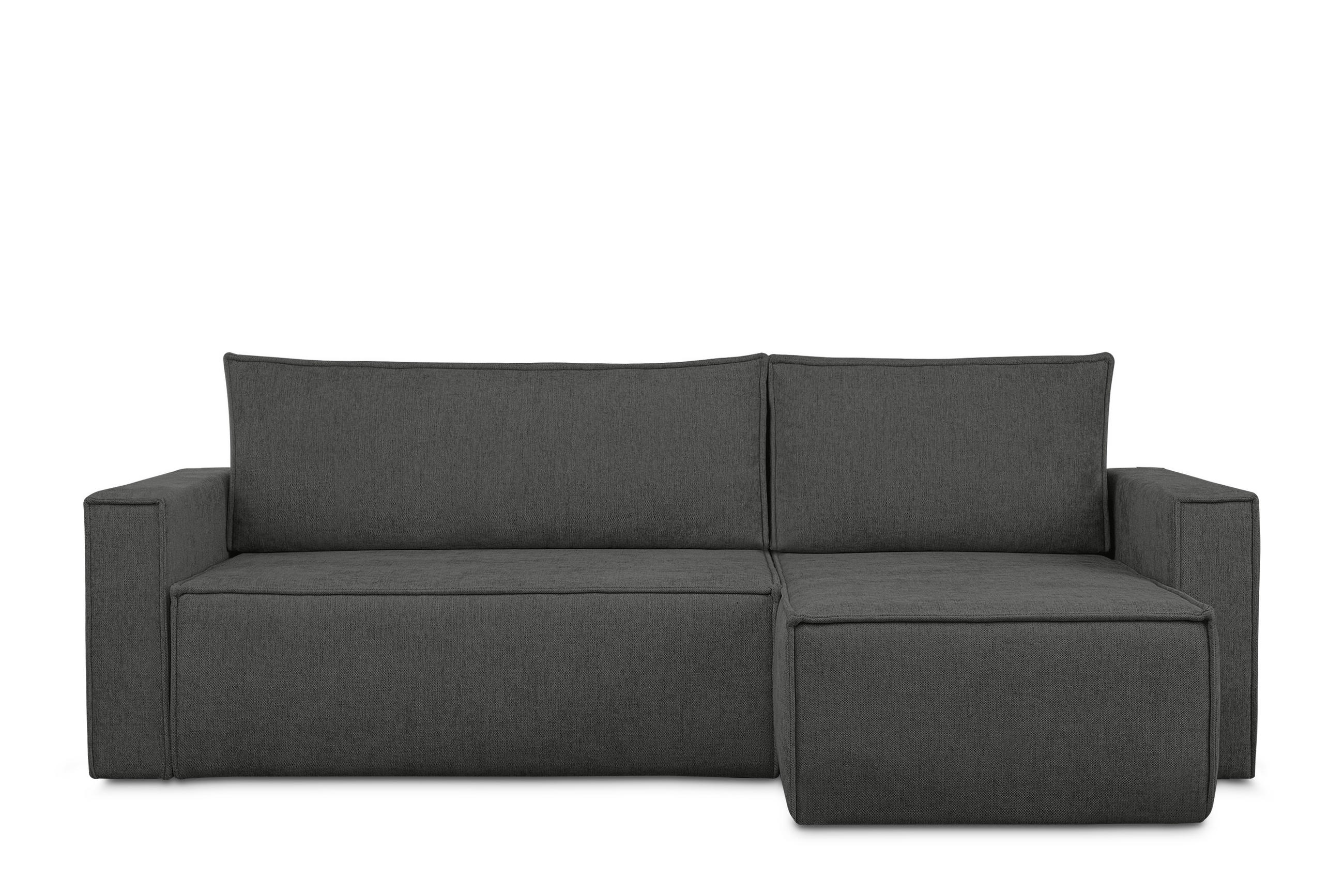 UNIVERSAL-ECKSOFA NAPI II mit Schlaffunktion, silber - Silberfarben, Textil (246/148cm) - KONSIMO®