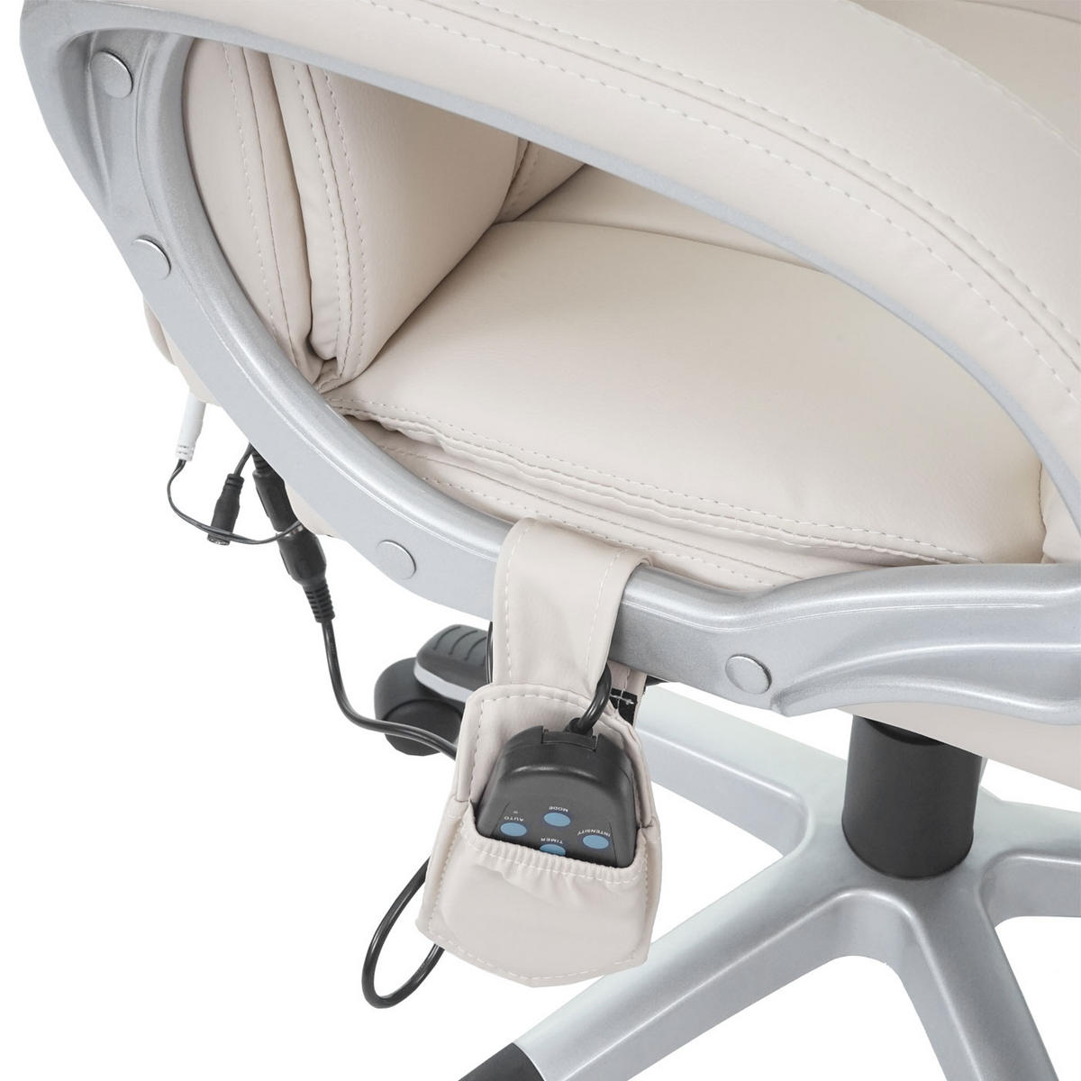 DREHSTUHL mit Massagefunktion HxBxT 119x73x66cm Sitzhöhe 48cm Heizfunktion Massagefunktion Kunstleder Creme - Creme, Kunststoff (73/119/66cm) - PROREGAL