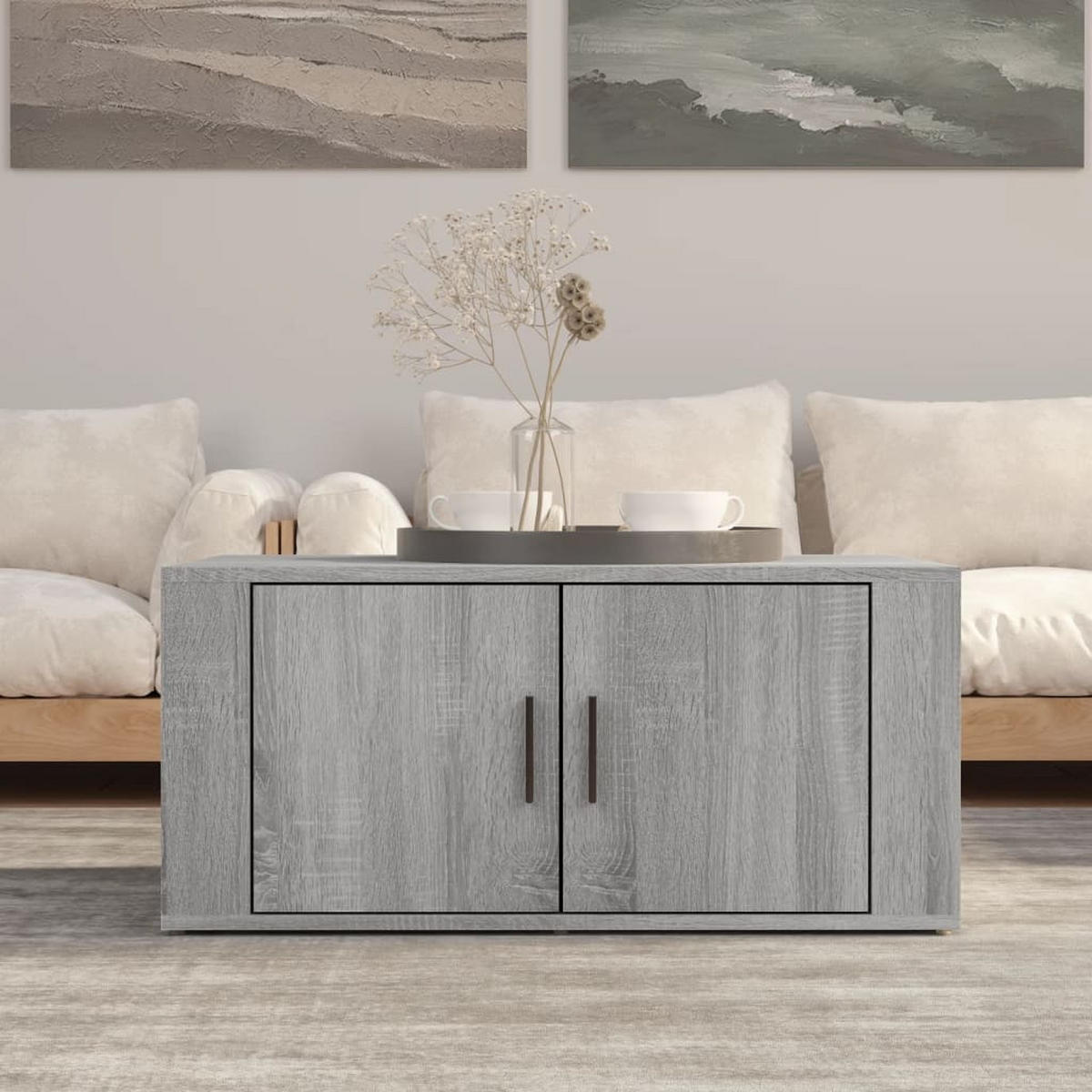 COUCHTISCH Grau Sonoma 80x50x36 cm Holzwerkstoff - Grau, Holzwerkstoff (80/50/36cm) - furnicato