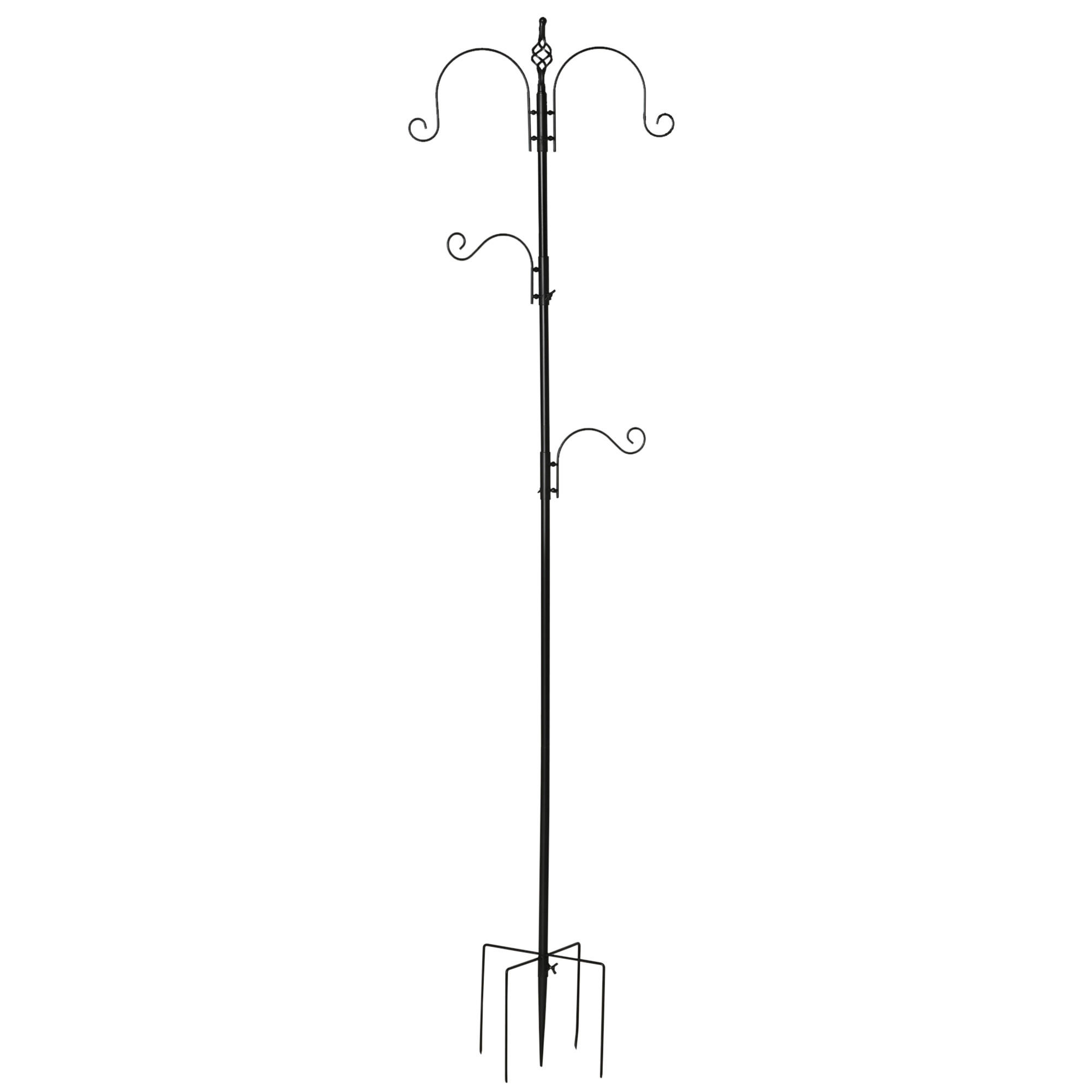 VOGELFUTTERSTATION DE-17809 mit 4 verstellbaren Haken Schwarz - Schwarz, Metall (54.5/208/54.5cm) - ComfortXL