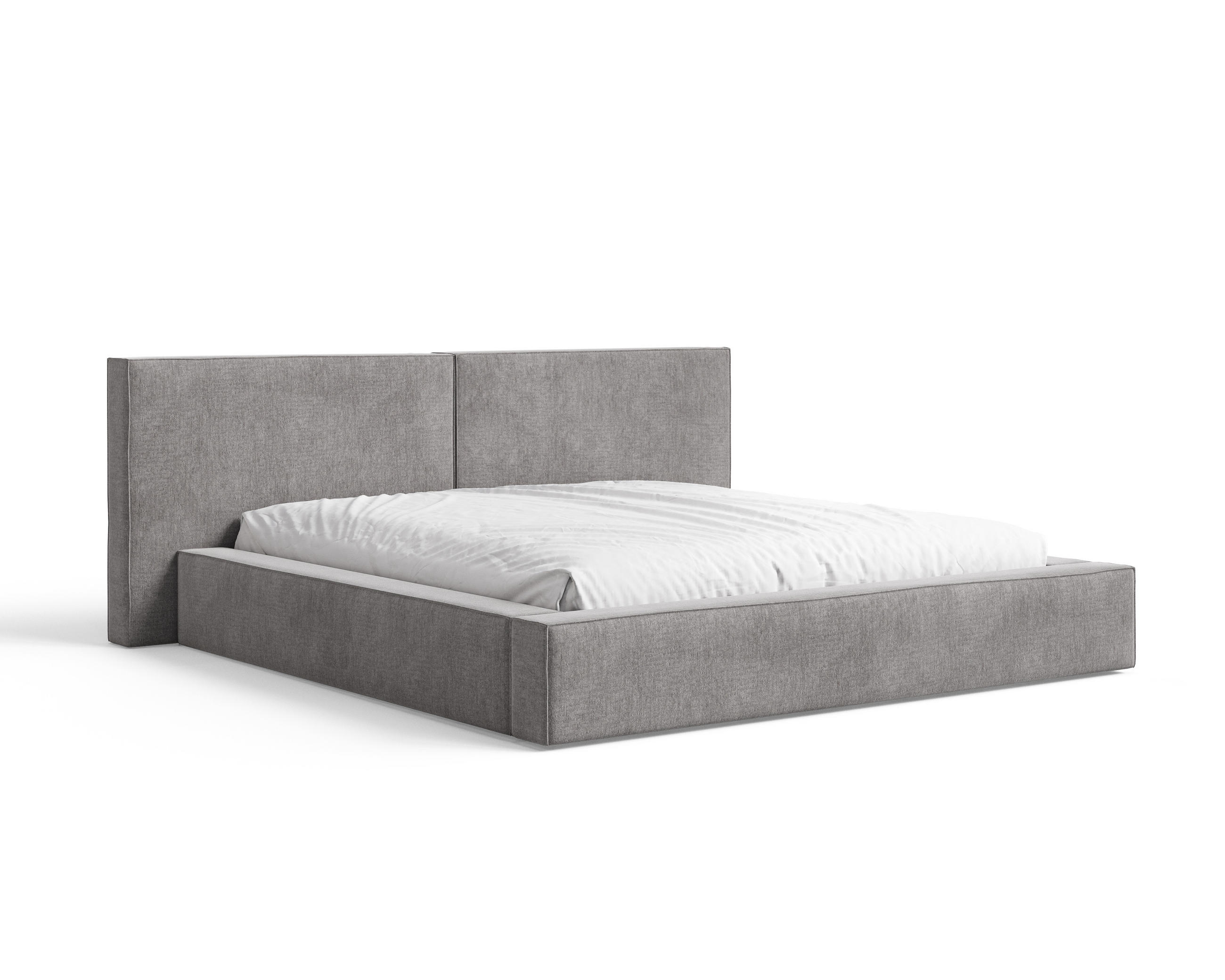POLSTERBETT 06 140x200 cm – Tresor - Bett mit Bettkasten, Metall-Lattenrost - Grau, Holz (140/200cm) - ROYAL24_MARKT