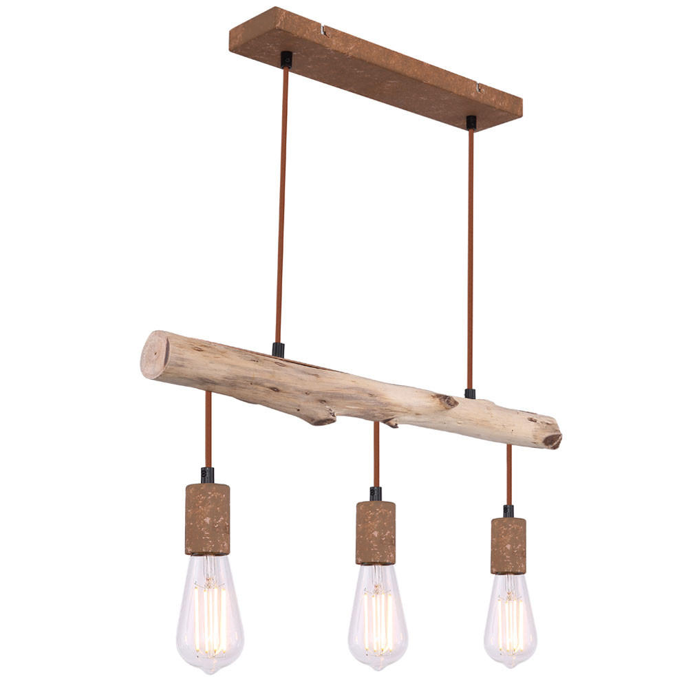 LED HÄNGELEUCHTE Jakob Braun Holzoptik - Braun, Holz (60/8.5/140cm) - Globo Lighting