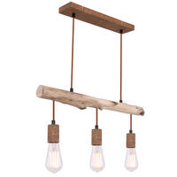 LED HÄNGELEUCHTE Jakob Braun Holzoptik - Braun, Holz (60/8.5/140cm) - Globo Lighting