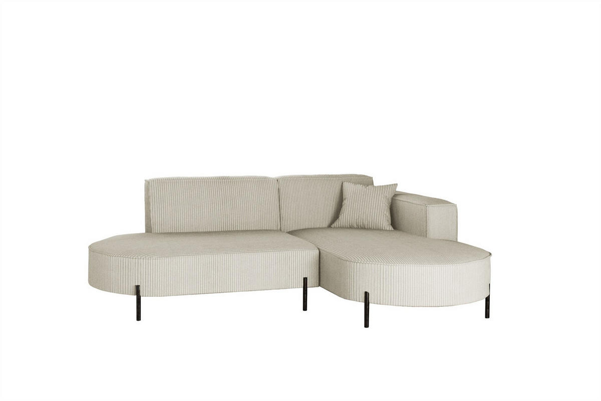 ECKSOFA Valencia Xs - Beige, Holzwerkstoff/Textil (236/165cm) - Fun Möbel
