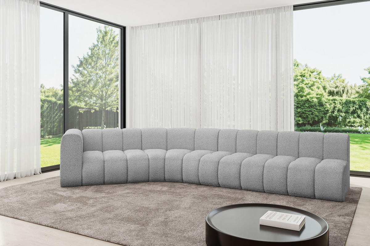 ECKSOFA modulares Sofa Karex-L2 - 399x194x70 cm Hellgrau - Hellgrau, Holzwerkstoff/Textil (399/194cm) - ALTDECOR