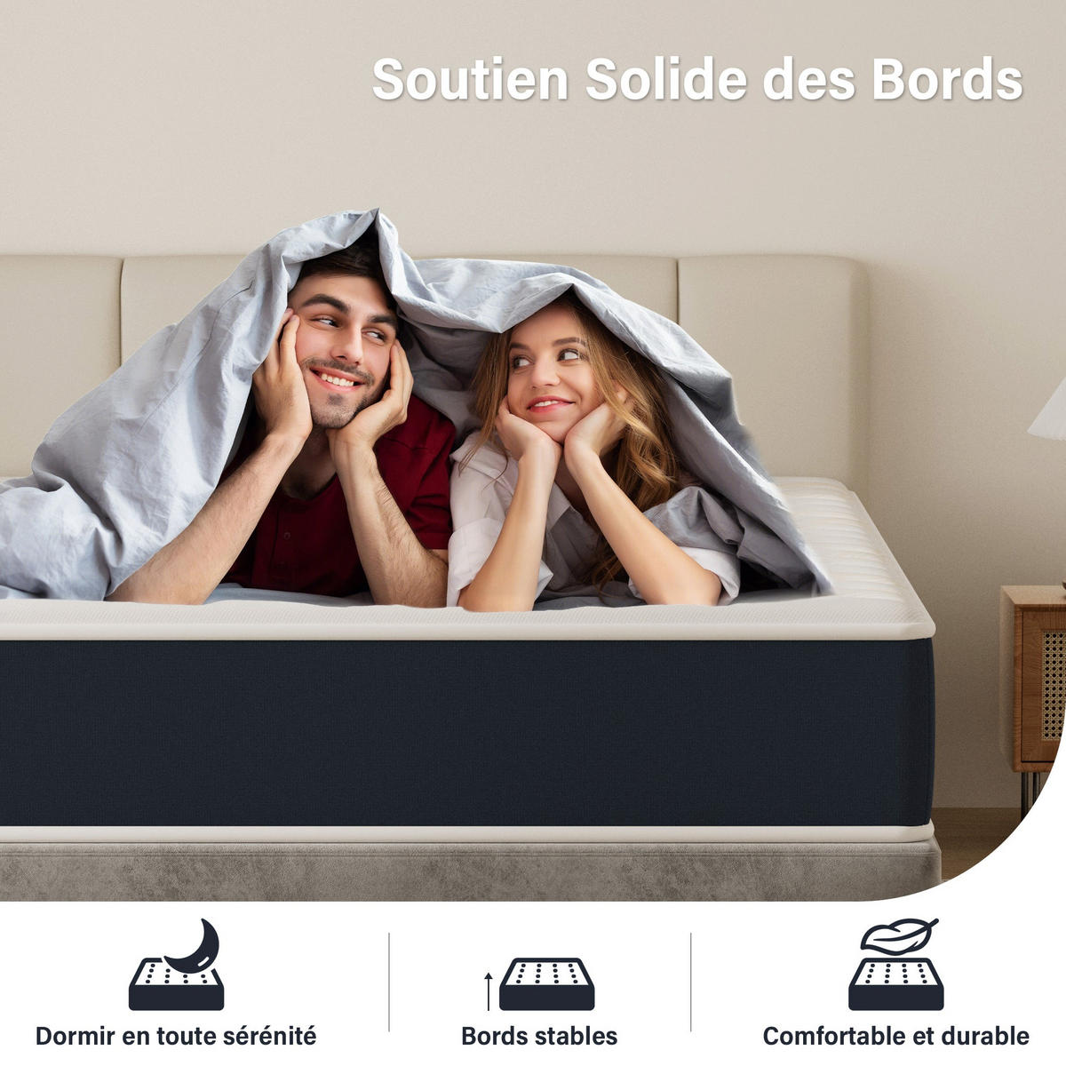 SCHAUMSTOFFMATRATZE 140/200 cm, Höhe ca.: 32 cm, atmungsaktiv, 7-Zonen-Stützung, beidseitig verwendbar - Multicolor, Textil (140/200cm) - DEWINNER