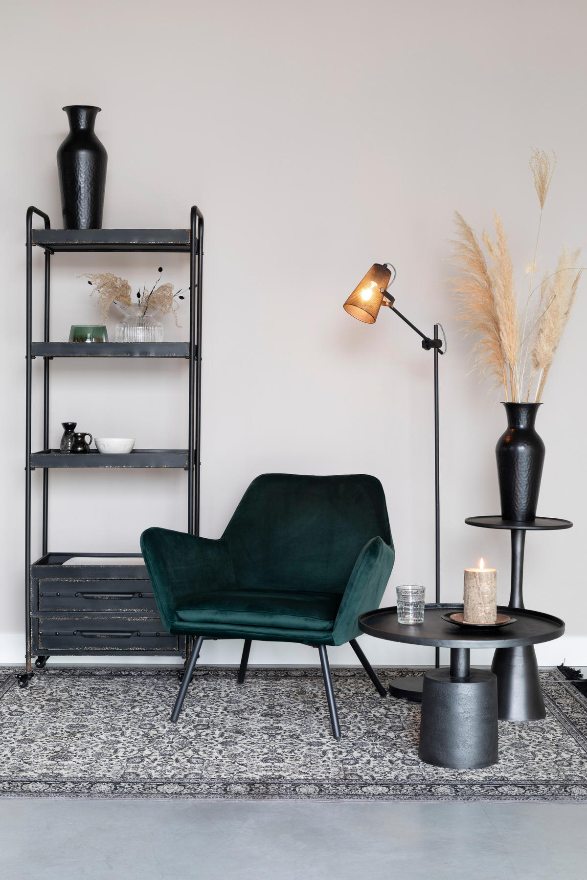 BEISTELLTISCH Mason - Schwarz - 60/60/40 cm - Schwarz, Kunststoff (60/60/40cm)