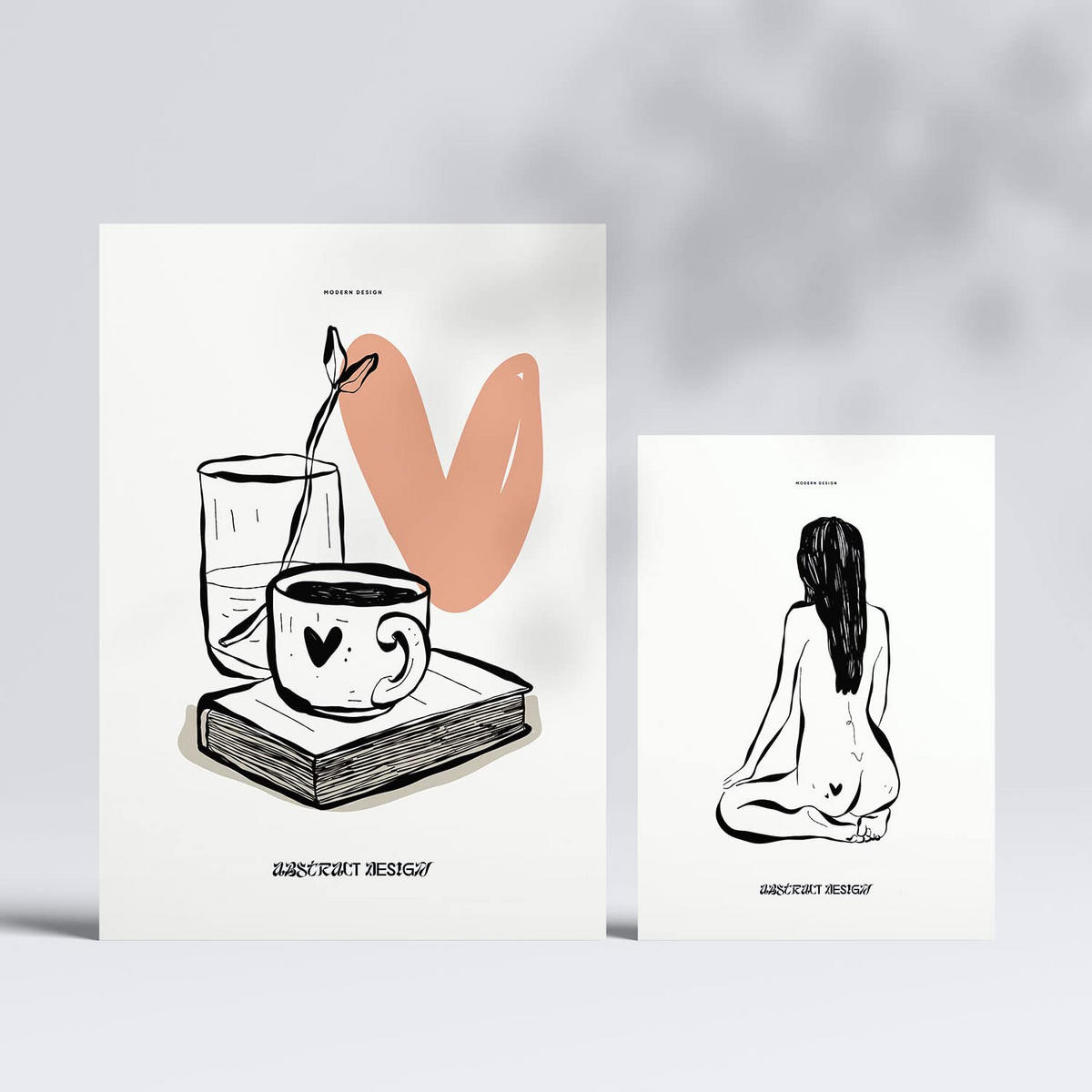 POSTER Set Mit 6 In Schwarzer Tinte Liebe A3 & A4 Rahmenlos - Klar, Papier (29/3cm) - Nacnic