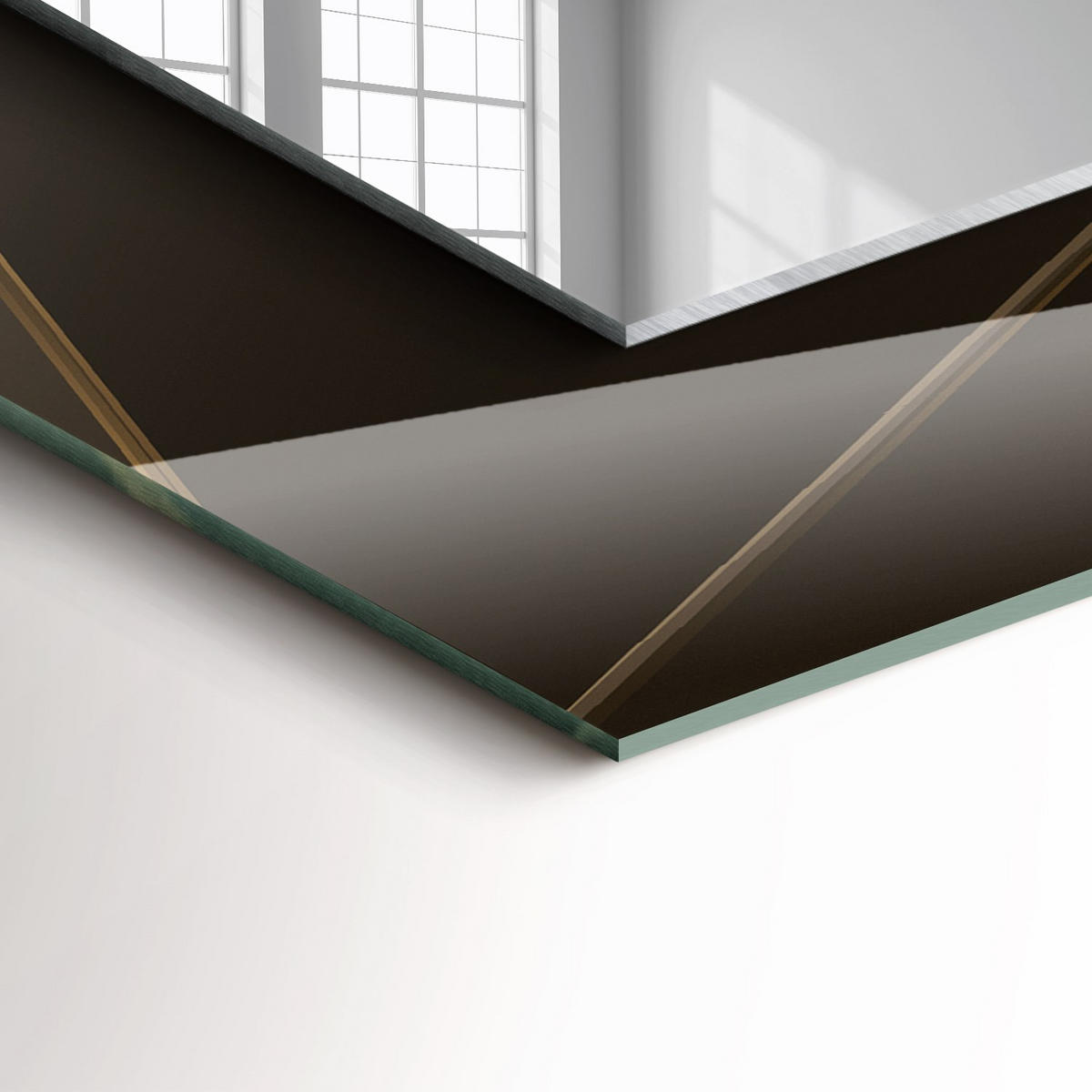 SPIEGEL 80 x 60 cm Rechteckig mit Aufdruck - Goldfarben, Glas (80/60/0.4cm) - TULUP