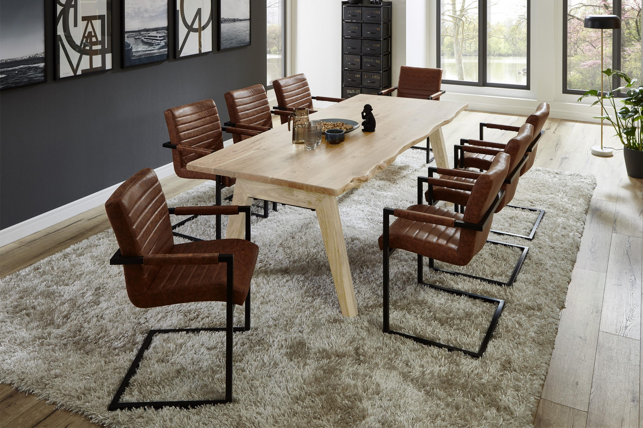 ESSTISCH NELE - Hellbraun/Beige, Holz (85/160/77cm) - SAM